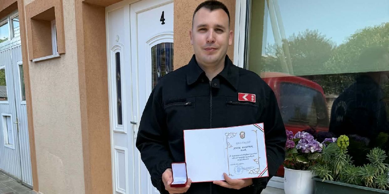 Gratulálunk Antal Dominiknak a Szent Flórián-emlékéremhez