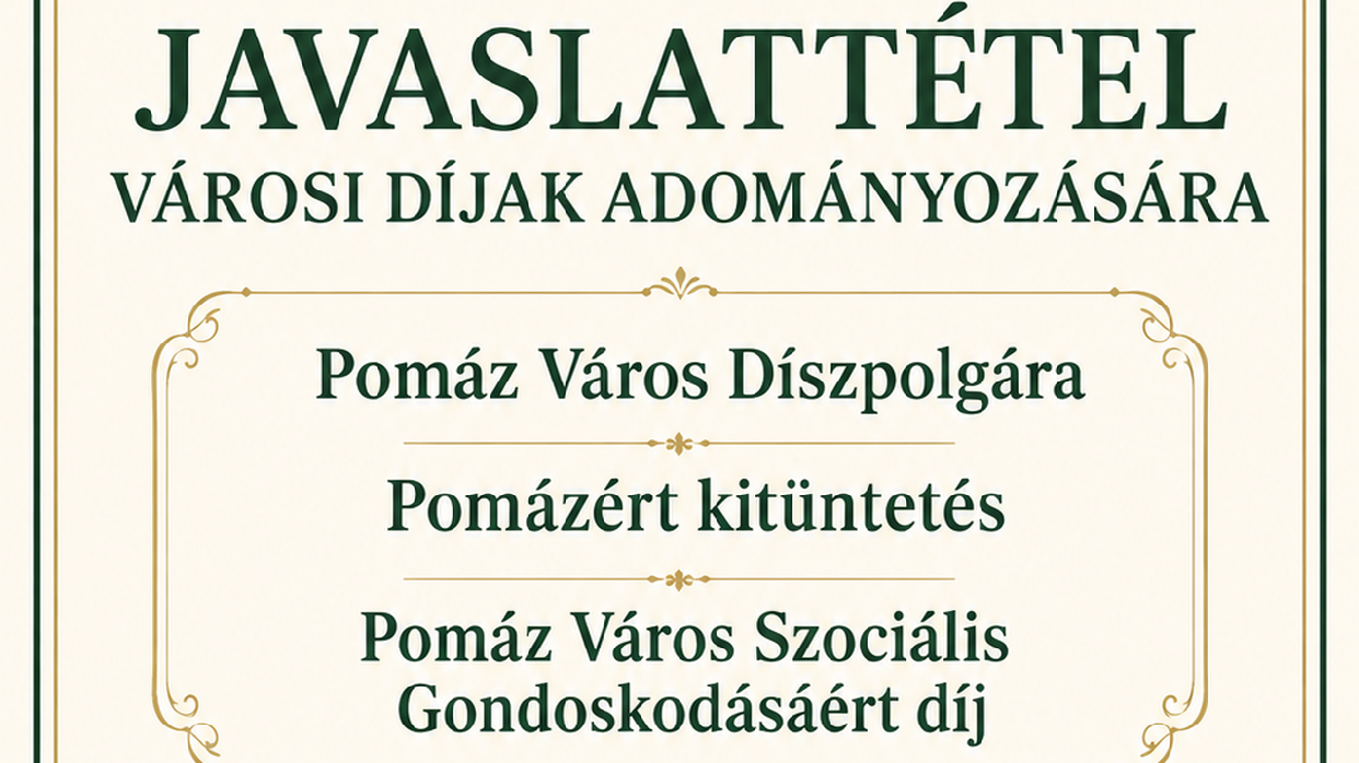 Javaslattétel városi díjak adományozására