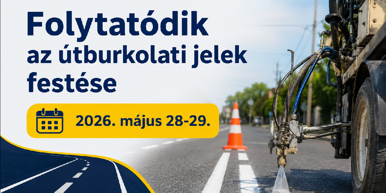 Folytatódik az útburkolati jelek festése a városban