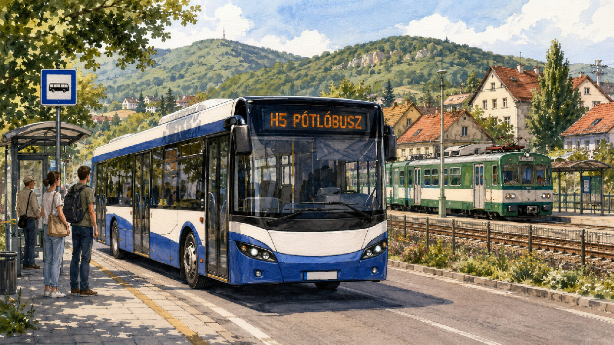 Pótlóbuszok járnak a H5-ös HÉV vonalán, négynapos lezárás lesz a budakalászi átjárónál