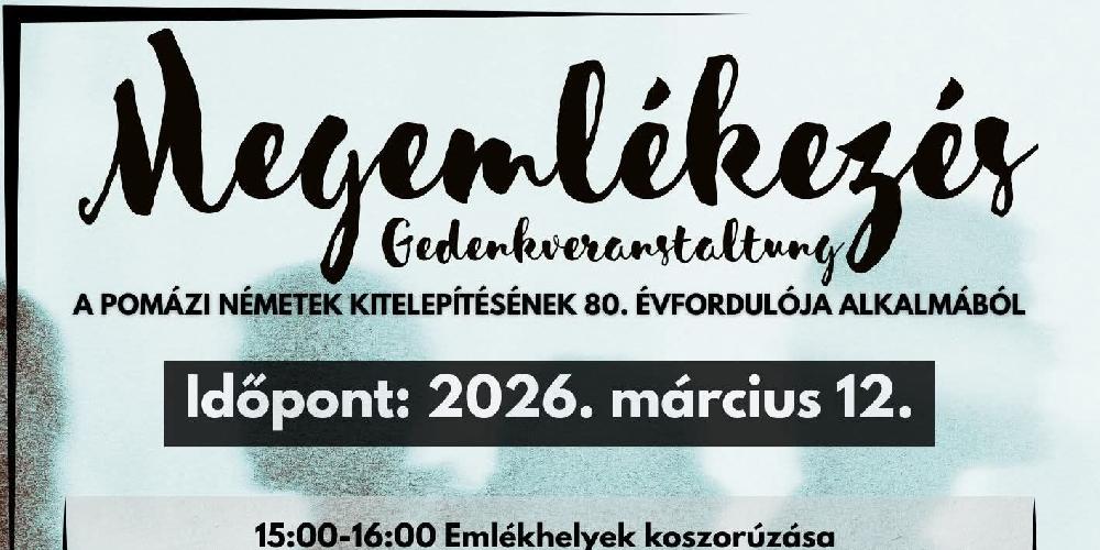 Megemlékezés a pomázi németek kitelepítésének 80. évfordulója alkalmából